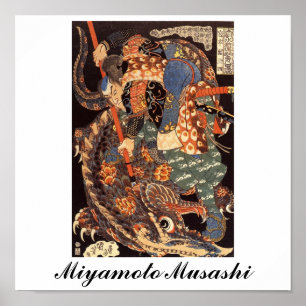 Miyamoto Musashi Painting c. 1800's Poster