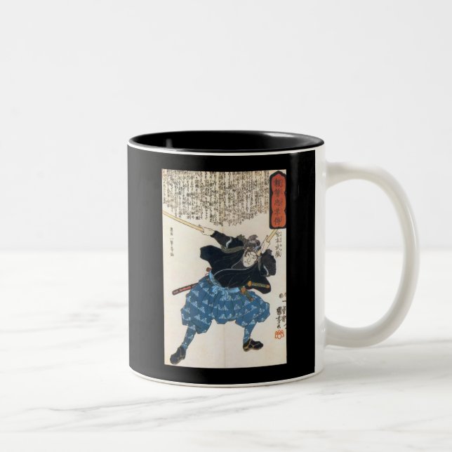 Miyamoto Musashi Painting c. 1800's Two-Tone Coffee Mug (Right)