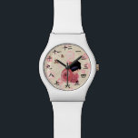 Miyoko Watch<br><div class="desc">Sweet Miyoko greets you with a shy smile to help you through the day. She reminds you of the simple pleasures in life. Miyoko is from our Sister Stamp line of images. She is set against a specially designed washi style background of plum blossoms.</div>