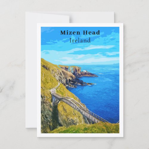 Mizen Head Cork Ireland Retro Style  Postcard