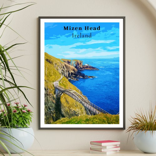 Mizen Head Cork Ireland Retro Style  Poster