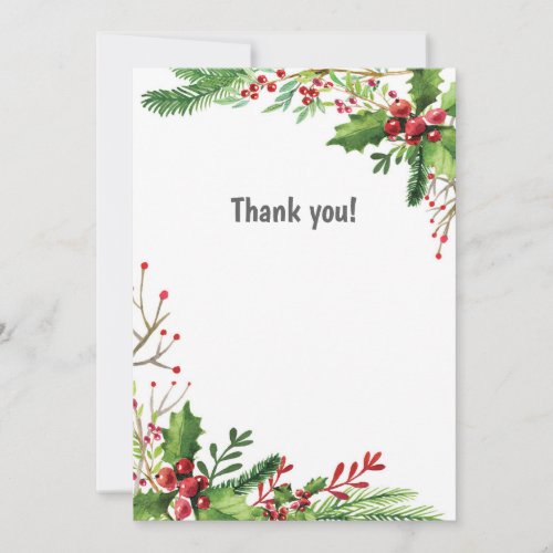 Mizletoe Thank You Card Notes Watercolor Botanical