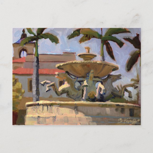 Mizner Memorial Fountain postcard (Front)