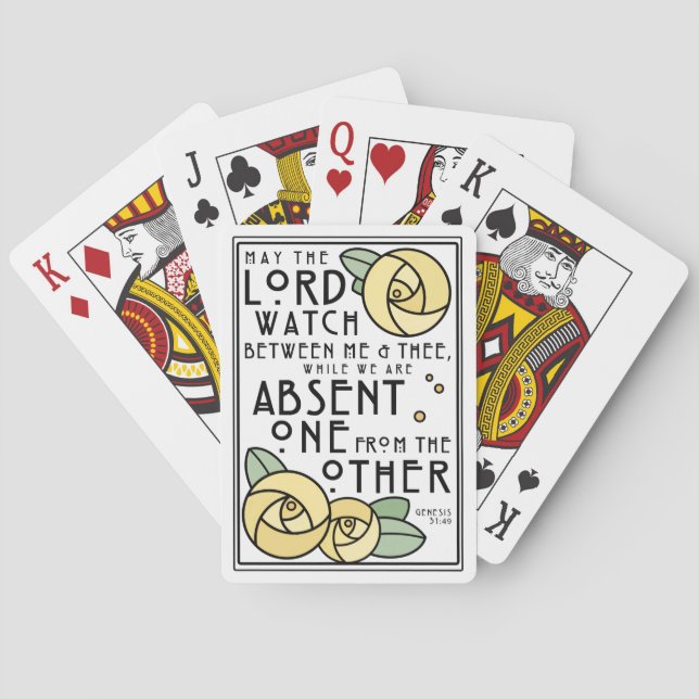 Mizpah | Art Nouveau Yellow Rose Poker Cards (Back)