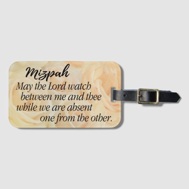 Mizpah | Yellow Rose Luggage Tag (Front Horizontal)