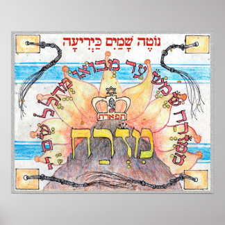Mizrach ~ "East" in Hebrew,  direction for prayer Poster