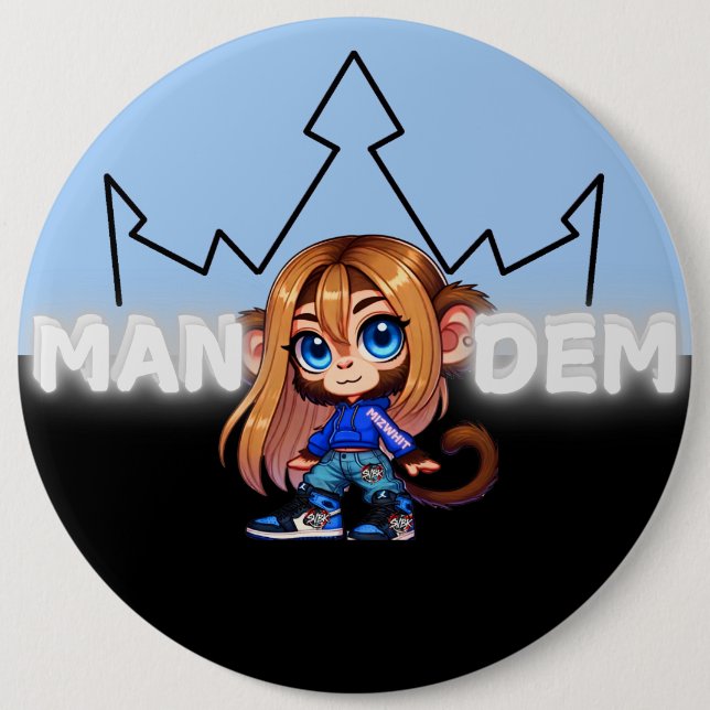MizWhit - Mandem Collection -SVBK- SILVERBCKK TTV  Button (Front)