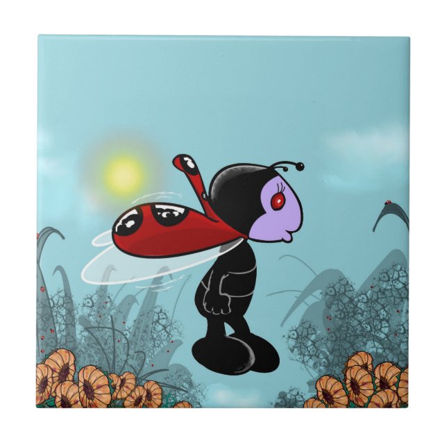 Mizz Ladybug  Ceramic Tile (Front)