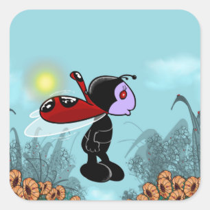 Mizz Ladybug Square Sticker
