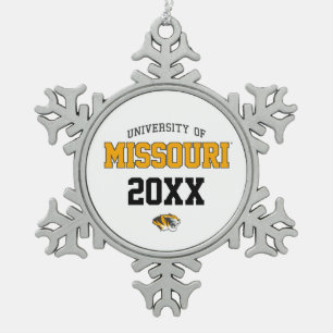 Mizzou Family Pride Snowflake Pewter Christmas Ornament