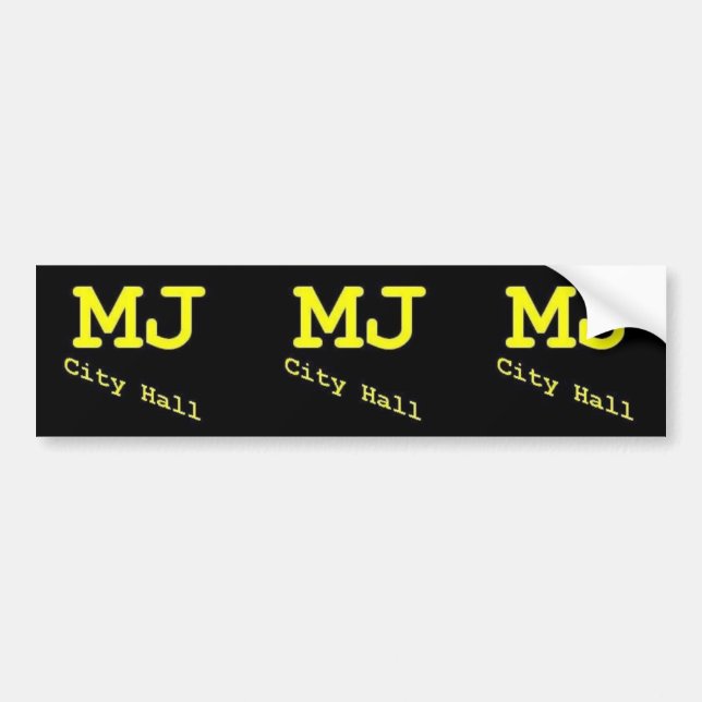 MJ City Hall bumper sticker (Front)