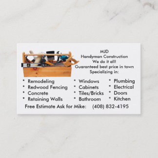 MJD image 2, MJDHandyman ConstructionWe do it a... Business Card