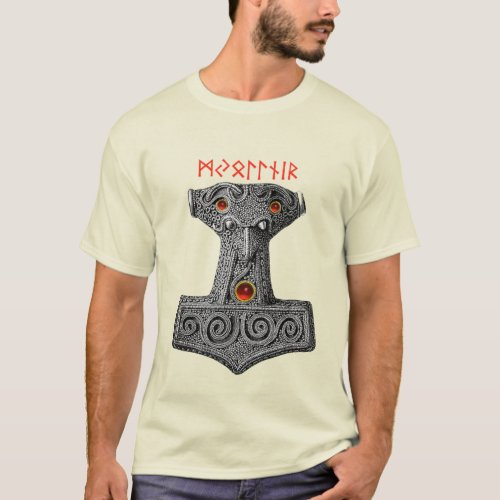 MJOLNIR Hammer of Thor Viking Mythology  Ivory T_Shirt