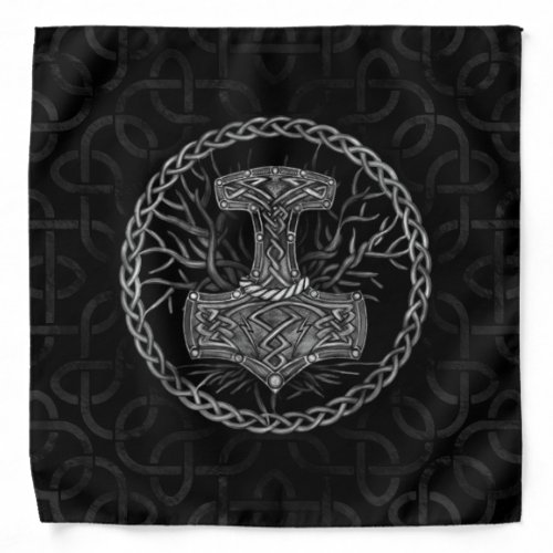 Mjolnir _ The hammer of Thor and Tree of life Bandana