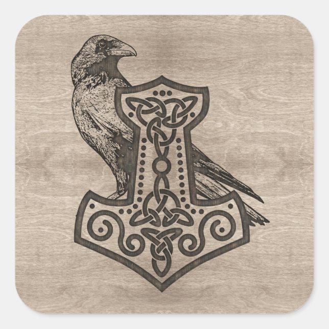 Mjolnir  - the hammer of Thor Square Sticker (Front)