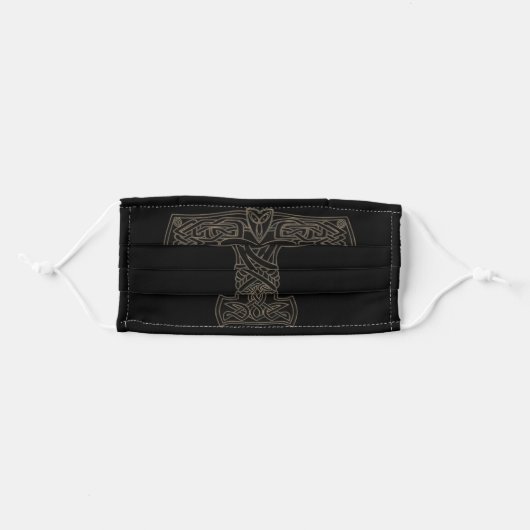 Mjolnir - Thor's hammer Adult Cloth Face Mask (Front, Folded)