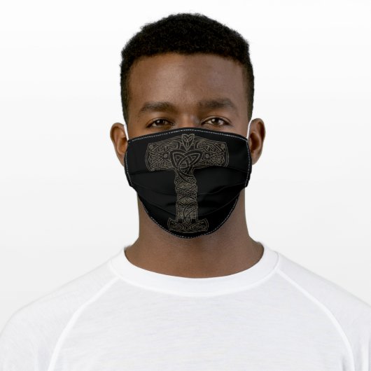 Mjolnir - Thor's hammer Adult Cloth Face Mask (Worn)