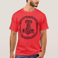Mjolnir Thors Hammer Norse Viking Knotwork Black D