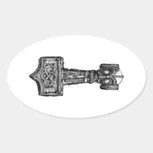 Mjolnir: Thor's Hammer Oval Sticker