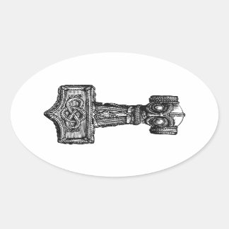 Mjolnir: Thor's Hammer Oval Sticker