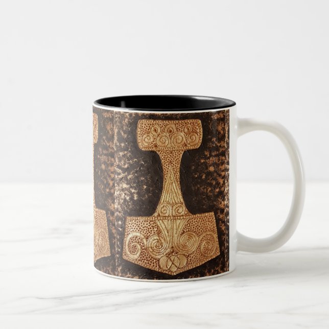 Mjolnir, thor's hammer Two-Tone coffee mug (Right)