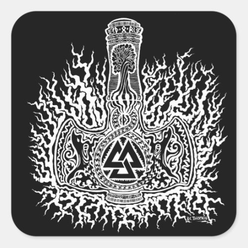 Mjolnir _ Valknut Sticker