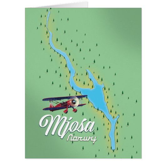 Mjøsa Norway lake map Cards (Front)