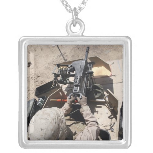 MK_19 automatic grenade launcher Silver Plated Necklace