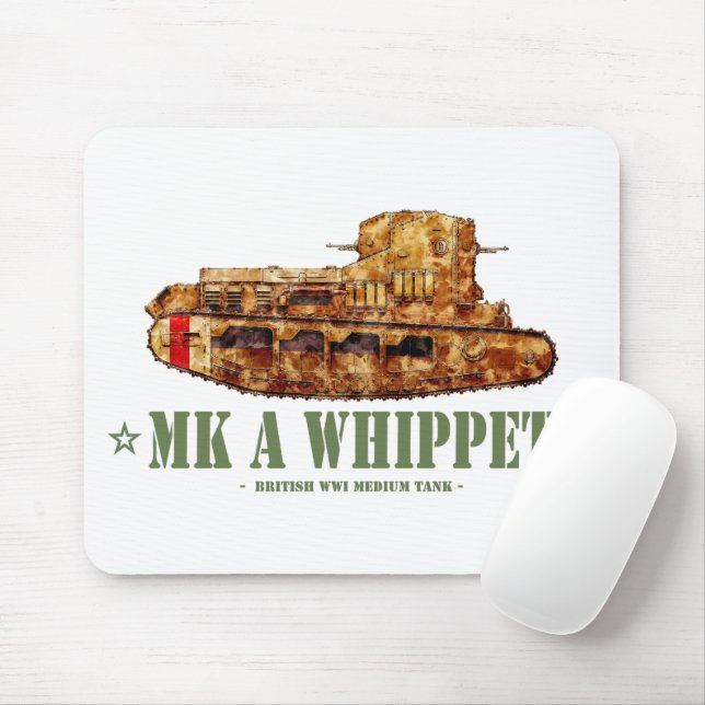 MK A Whippet World War One British Medium Tank WWI Mouse Pad (With Mouse)