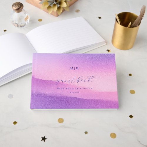 MK GUESTBOOK Romantic Pink Purple Gradient