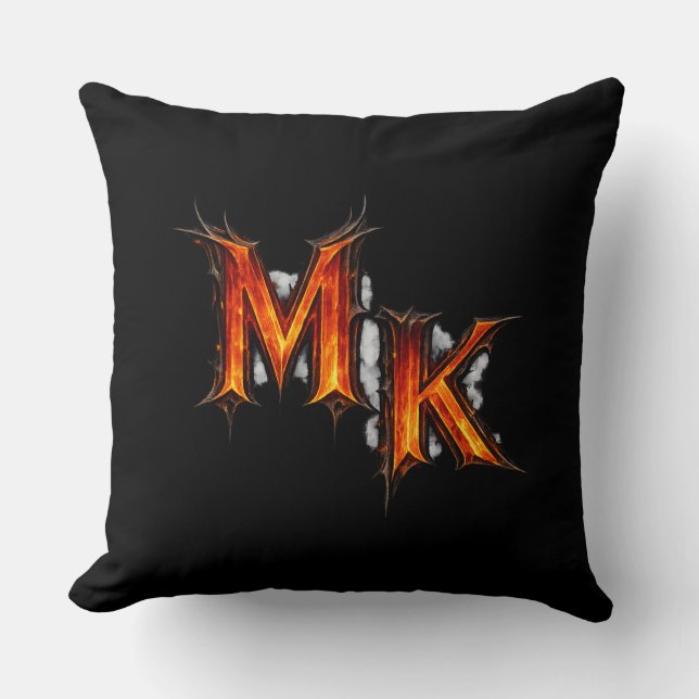 MK Infernal Gothic Emblem Throw Pillow (Front)