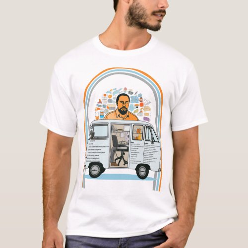 MLK Day Hippie Van Retro T_Shirt