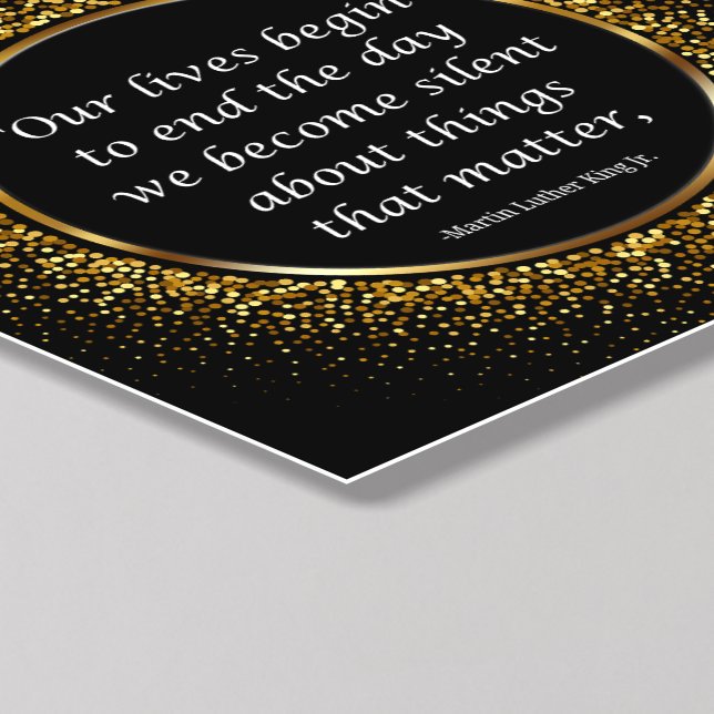 MLK QUOTE ABOUT SILENCE PEEL AND STICK PHOTO TILE (Detailed)