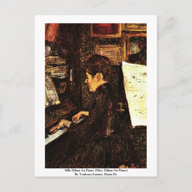 Mlle Dihau Au Piano Postcard (Front)