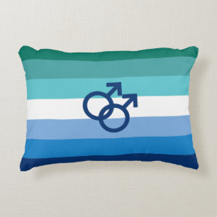 MLM Gay Male Pride Flag Accent Pillow