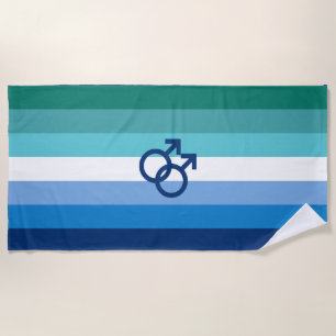 MLM Gay Male Pride Flag Beach Towel