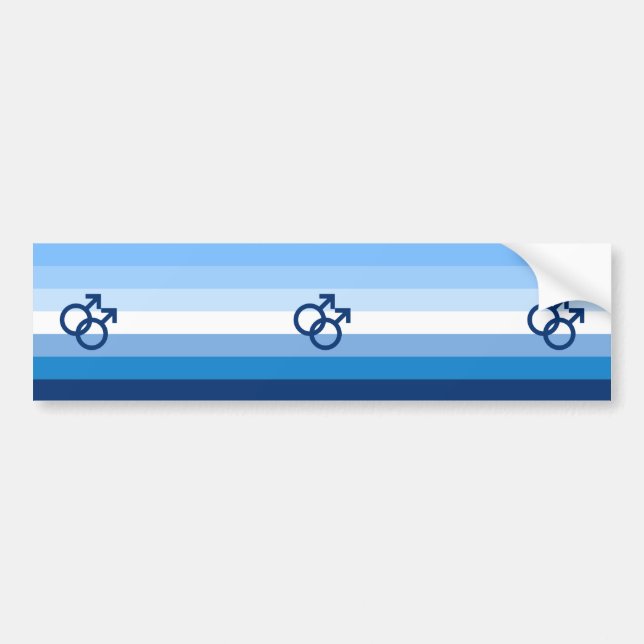 MLM Gay Male Pride Flag Bumper Sticker (Front)