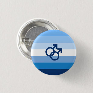 MLM Gay Male Pride Flag Button