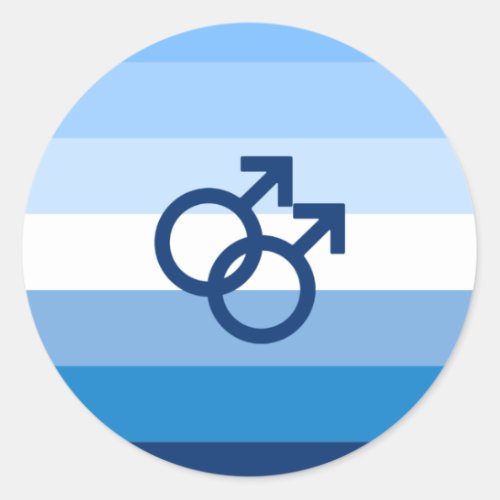 MLM Gay Male Pride Flag Classic Round Sticker