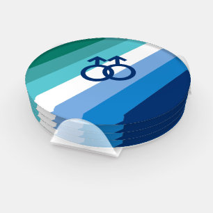 MLM Gay Male Pride Flag Coaster Set