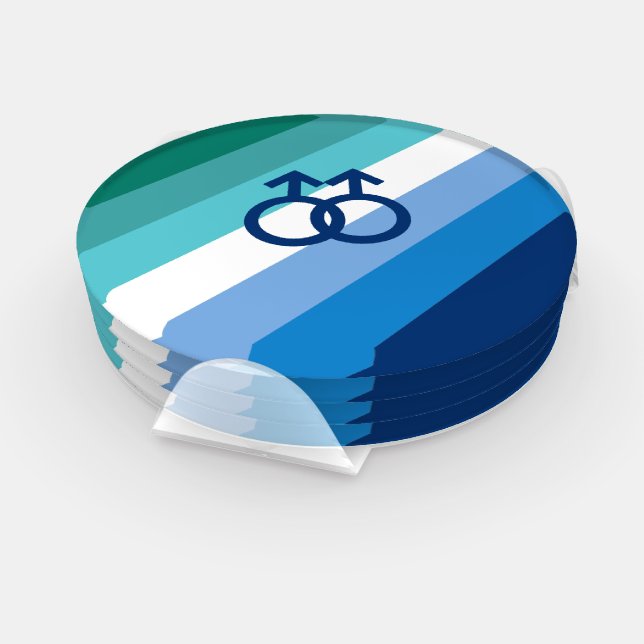 MLM Gay Male Pride Flag Coaster Set (Set)