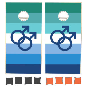 MLM Gay Male Pride Flag Cornhole Set