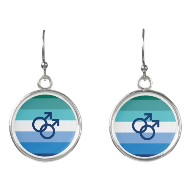 MLM Gay Male Pride Flag Earrings (Front)