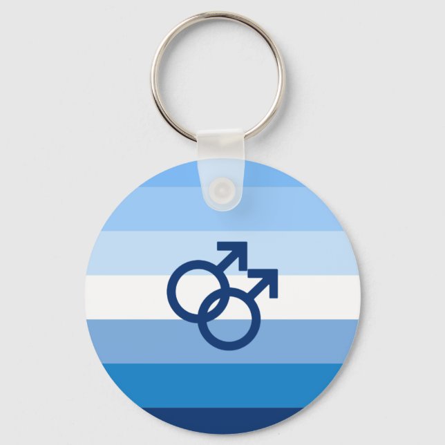 MLM Gay Male Pride Flag Keychain (Front)