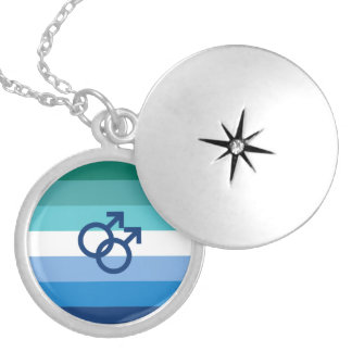 MLM Gay Male Pride Flag Locket Necklace
