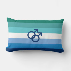 MLM Gay Male Pride Flag Lumbar Pillow