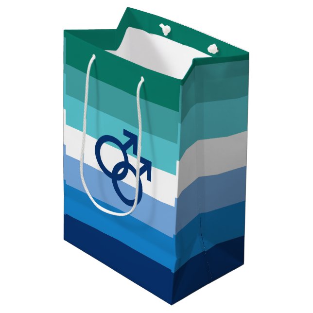 MLM Gay Male Pride Flag Medium Gift Bag (Front Angled)