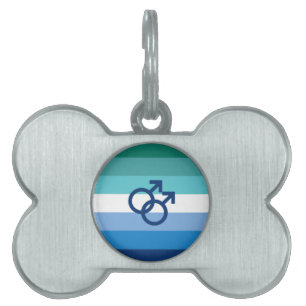 MLM Gay Male Pride Flag Pet ID Tag