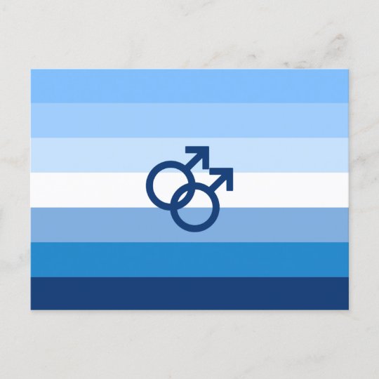 Mlm Gay Male Pride Flag Postcard 3013