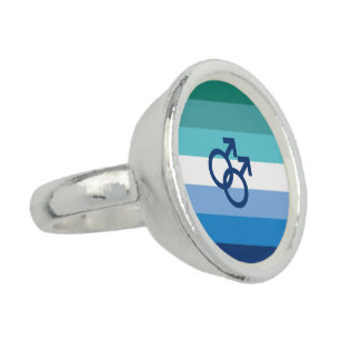 MLM Gay Male Pride Flag Ring